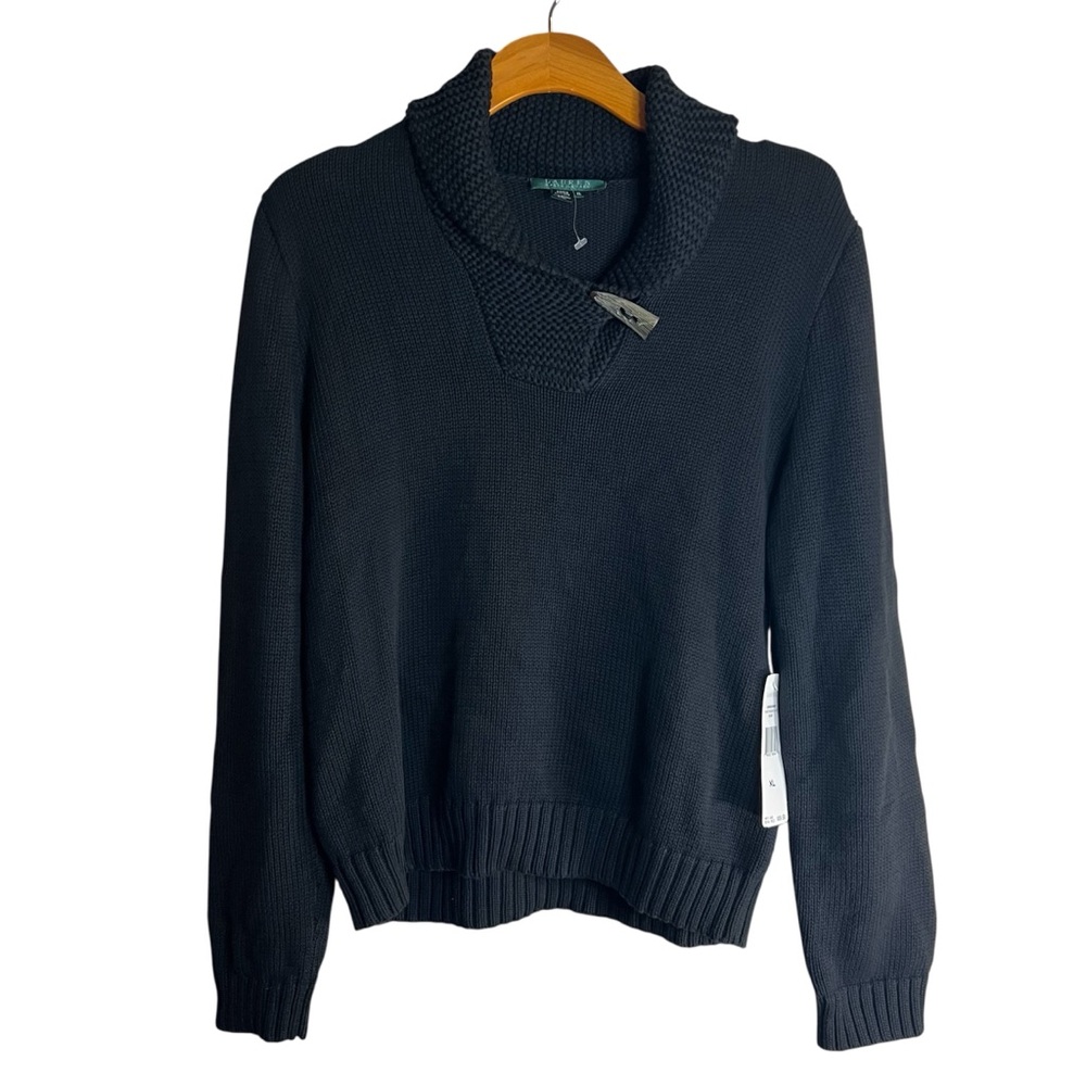 Lauren Ralph Lauren Cowl Neck Knit Sweater NEW Cotton Heritage Preppy XL Fall